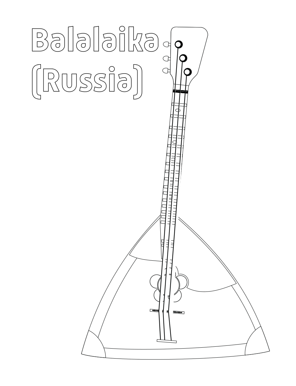 Inside the book: balalaika coloring page