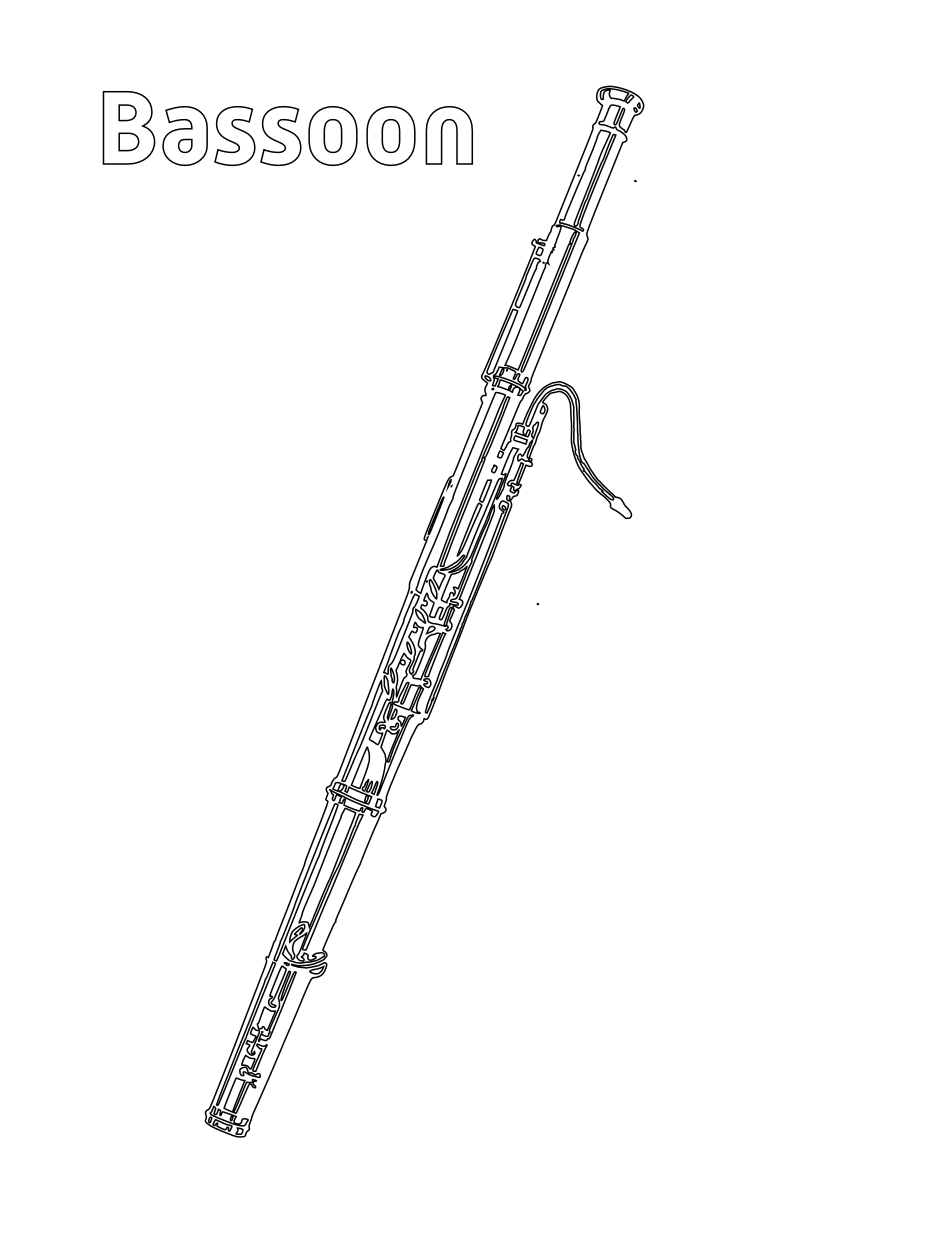 Inside the book: bassoon coloring page