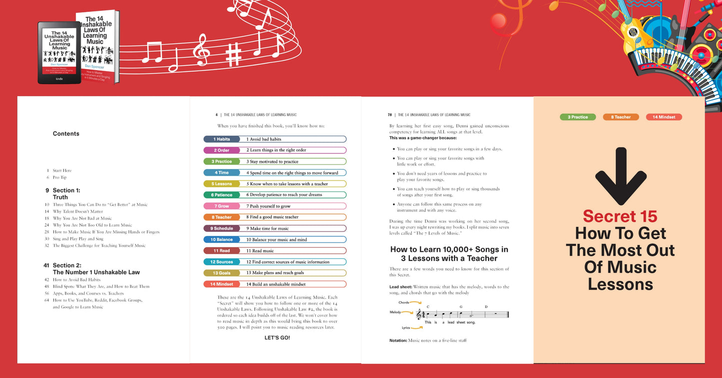 The 14 Unshakable Laws of Learning Music: How to Master Any Instrument and Singing in 5 Minutes a Day
